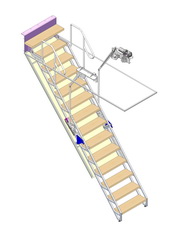 Раскладная лестница на второй этаж с электроприводом